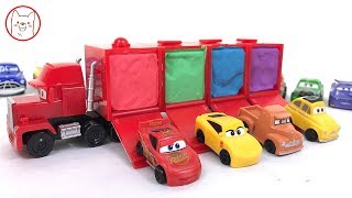 Learning Color Disney Cars Lightning McQueen Mack Truck for kids car toys [upl. by Arakihc]