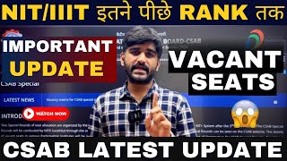 CSAB Vacant Seats 2024 Latest Update✅  NITIIIT at LAKH Rank  CSAB Choice Filling 2024 csab [upl. by Desmund]