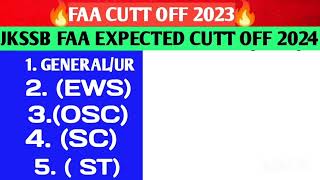 Faa expected cutt off 2024🔥jkssb faa cutt off 2024jkssb new update [upl. by Naomi118]