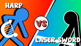 Supreme Duelist Stickman Animation Harp vs Laser Sword [upl. by Somerset890]