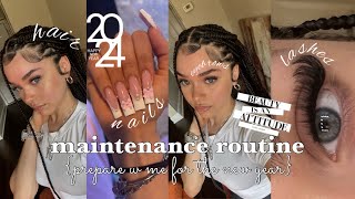 monthly maintenance routine💄 preparing for the new year lashes brows hair nails [upl. by Imre894]