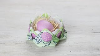 Servietten falten Ostern  Nest  Mank Designed Paper Products [upl. by Nomannic]