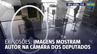 Novas imagens mostram autor de explosões na Câmara dos Deputados [upl. by Attayek]