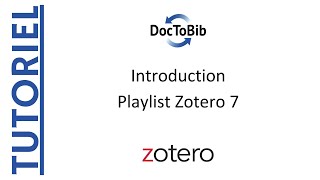 Introduction playlist Zotero 7 [upl. by Balkin]