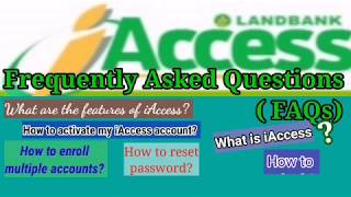 LANDBANK iAccess Frequently Asked Questions 2020 Update [upl. by Adigirb]