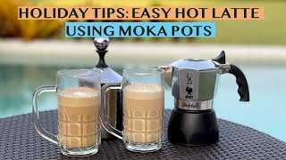 HOW TO MAKE 2 HOT LATTE FROM A 2CUP MOKA POT THE QUICK amp EASY WAY  WHEN ON HOLIDAY [upl. by Corbie]