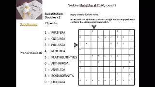 Substitution Sudoku par Pranav Kamesh Sudoku Mahabharat 2020 round 2 [upl. by Halette]