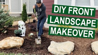 DIY Front Yard Landscaping Makeover on a Budget [upl. by Naelopan]