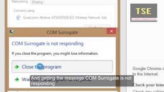 COM Surrogate dllhostexe is not responding Windows 81  WiFi properties Not Responding [upl. by Ydaf]