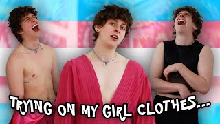 TRANS GUY TRIES ON OLD GIRL CLOTHES  NOAHFINNCE [upl. by Riane]