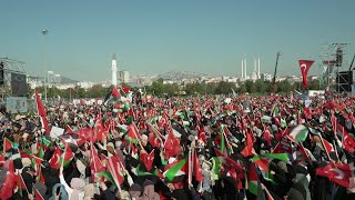 Turquie  grand rassemblement en soutien aux Palestiniens à Istanbul  AFP Images [upl. by Tra]