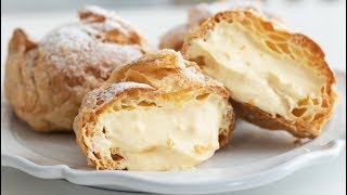 シュークリーム：パイシューの作り方 Cream puffs：Choux au Craquelin｜HidaMari Cooking [upl. by Joliet]