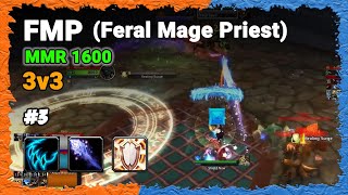 3v3 FMP Feral Mage Priest Ep3  MMR 1600  vs Ele Boomy  WoW Arena War Within Season 1 [upl. by Sanferd260]