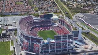 Levis Stadium Tour  San Francisco 49ers  Google Earth Studio Flyover [upl. by Idrahs797]