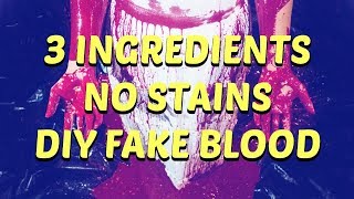 FAKE BLOOD WITH ONLY 3 INGREDIENTS  DOESNT STAIN YOUR SKIN [upl. by Yellehs]