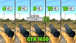 Cod Warzone 20  4GB vs 6GB vs 8GB vs 12GB vs 16GB Ram ft GTX 1650 [upl. by Ardnuas]