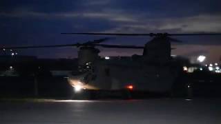 CH47F Chinook start uptake off from Max Westheimer airport NornmanOK night flight [upl. by Seeto68]