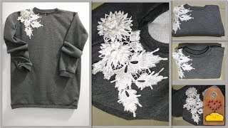 KALIP KULLANMADAN PRATİK SWEATSHIRT DİKİMİ  SWEATSHIRT SEWING  Dikiş Hocam [upl. by Meadow]