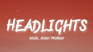 Headlights  Alan Walker Alok Lyrics Video [upl. by Enellek]