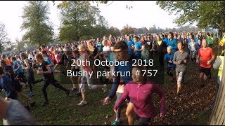 Bushy parkrun 757  October 20th 2018 fast [upl. by Nyladnor940]