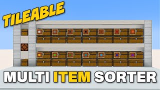 Tileable Multi Item Sorter  Minecraft Tutorial Java Edition [upl. by Anirol]