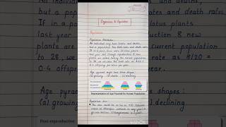 Organisms and Population Notes  Class 12  Biology  NEET  CBSE  HSC shorts neet biologynotes [upl. by Tran187]