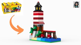 LIGHTHOUSE Lego classic 10696 ideas How to build [upl. by Meave348]