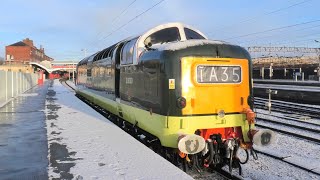 Deltic D9000 Royal Scots Grey on a Test Run to Chester at Crewe Station 16124 [upl. by Picker638]