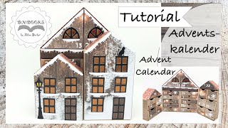 DIY  Adventskalender  basteln mit Papier  Haus  Weihnachten  Tutorial [upl. by Scoter]