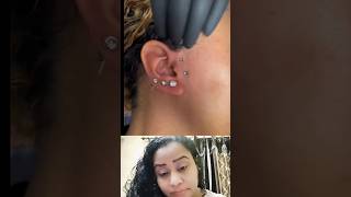 😱Surface Tragus Piercing  Surface Ear Piercing shorts viral trending youtubeshorts [upl. by Hillier]