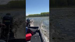 Freedom Outboard  Getting on plane leaving the South end of Sodus Bay shallowwater [upl. by Krause546]