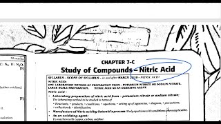 Study of Compounds  Nitric acid HNO3  ICSE Class 10 Chemistry  Important Questions topics [upl. by Jase553]