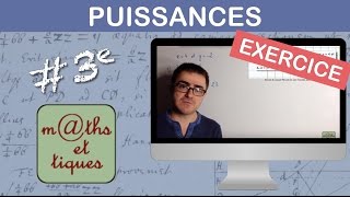 EXERCICE  Effectuer des calculs de puissances  Troisième [upl. by Ogait24]