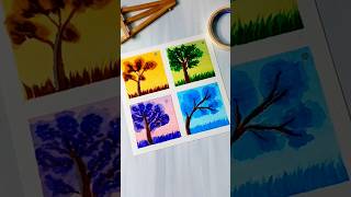 Tree Art Using Brush Pen  Drawing Colorful Trees yt tree drawing shorts MissAgrawal21kids [upl. by Manouch]