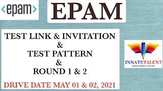 EPAM INDIA  TEST PATTERN TEST LINK INSTRUCTIONS TEST DATE  6 LAKH SALARY  TEST INVITATION MAIL [upl. by Iatnohs809]