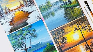 4 Seasons Acrylic Painting  Easy Painting For Beginners [upl. by Murielle]