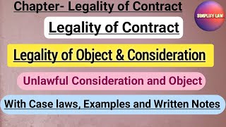 Legality of Object and Consideration  Unlawful Consideration and Object  With Case laws amp Examples [upl. by Bette225]