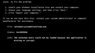 How to Fix quot0xc000000e Windows Failed to Startquot boot error [upl. by Llednahs]