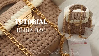 TUTORIAL ELISA BAG TUTORIAL BOLSO EN TRAPILLOTUTORIAL TSHIRT YARN BAGTUTORIAL BORSA IN FETTUCCIA [upl. by Oinotnaocram]