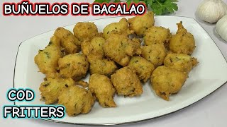 Buñuelos de Bacalao  Cod Fritters [upl. by Ecinad]