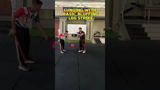 Lunging Basic bluffing leg strike Tutorials in Padded arnis kali arnis eskrima fma tutorial [upl. by Nefets]