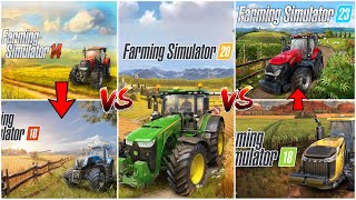 Fs 14 vs Fs 16 vs Fs 18 vs Fs 20 vs Fs 23 harvester farming Live GAMEPLAY farming livestream [upl. by Banyaz955]