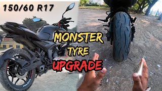 Pulsar N160 Tyre Upgrade  CEAT Sport Rad 15060 R17  Fat Tyre Installation In Pulsar N60 [upl. by Jordon746]