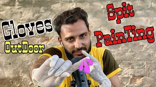 Asmr Spit PaintingHand Gloves 🧤 Outdoor Nature Sound asmrspitpainting asmrgloves asmrnature [upl. by Eeryk]