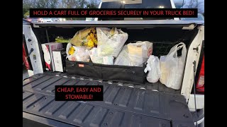 Truck Bed Grocery Storage Always A Problem Here is a SIMPLE SOLUTION  LOADTAMER and ZORMY [upl. by Mukund140]