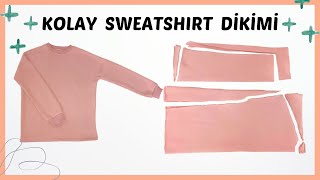 SWEATSHIRT DİKİMİ VE KESİMİ  Diy Sweatshirt [upl. by Nivar]