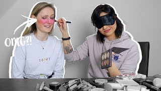 BLINDFOLDED MAKEUP CHALLENGE FAIL  Talia Mar W FREYA NIGHTINGALE [upl. by Hackathorn]