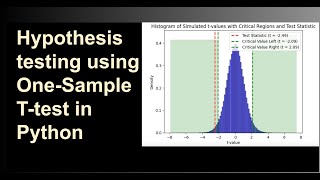 One Sample tTest  pvalue critical value based decision and visualization code in python [upl. by Yrbua]