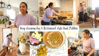 Planning a day  Deep Cleaning kitchen amp living room  Cooking restaurant style Daal Makhni [upl. by Lemrac]