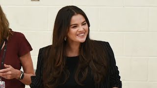 Selena Gomez Surprises Telluride High School Volleyball Team After They Asked Her to Sing news [upl. by Ahsimet]